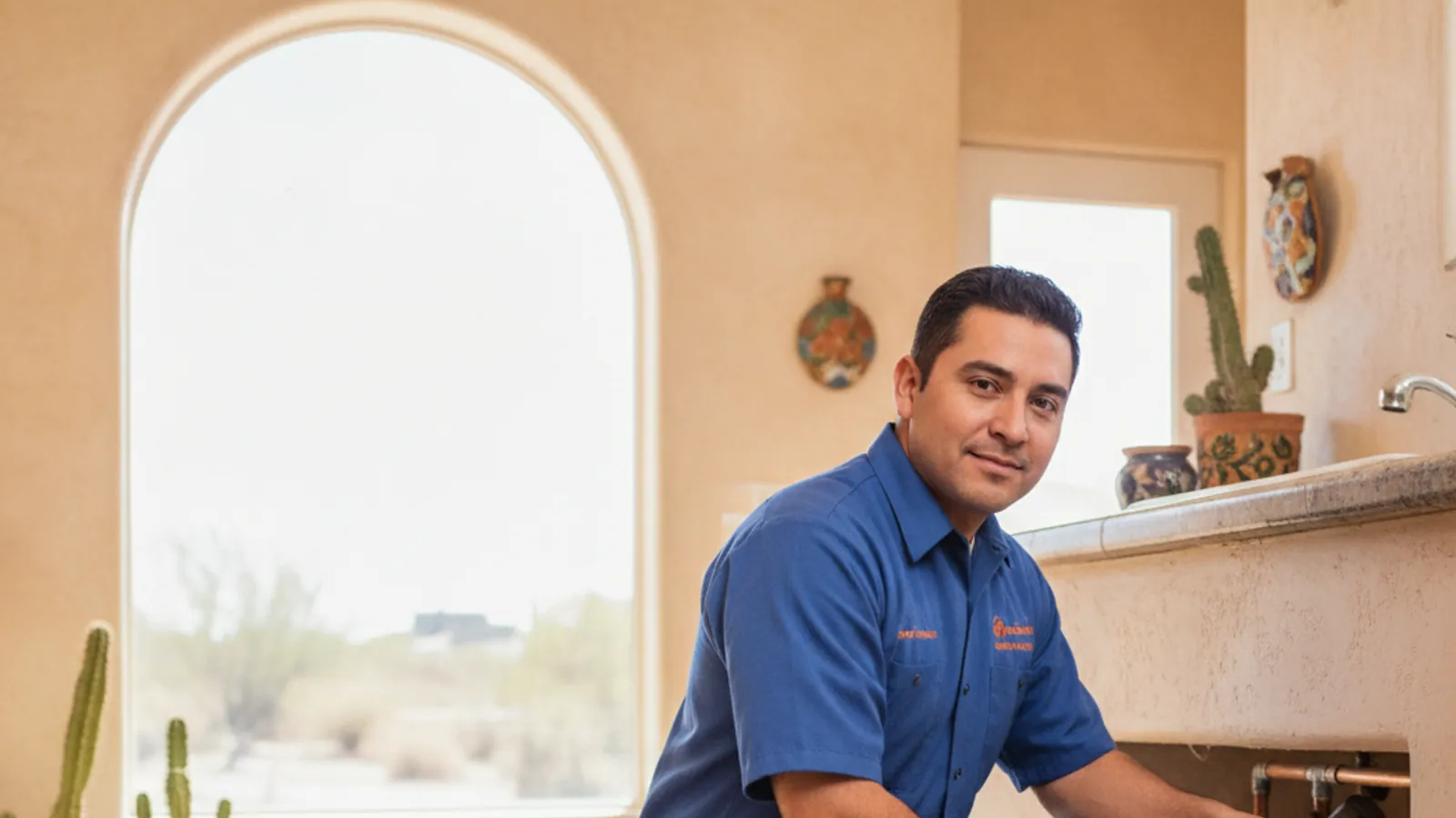 Licensed plumber on a 24/7 service call in Anthony, TX